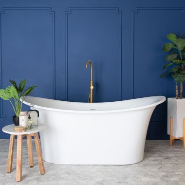 Campbell Acrylic Double Slipper Freestanding Tub - No Faucet Drillings added by Ruthann R