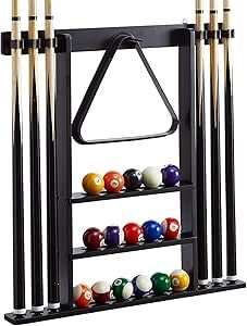 Wall Mount Modern Pool Cue Rack Stand, Wood Deluxe Billiards Pool Stick Holder, Indoor/Home/Bar Pool Cue Storage Organizers Shelf,B added by Cara Kinna