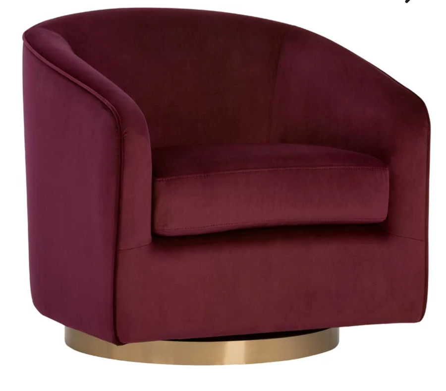 ALLMODERN KNOW VELVET CHAIR  BURGANDY added by HELEN SALGADO