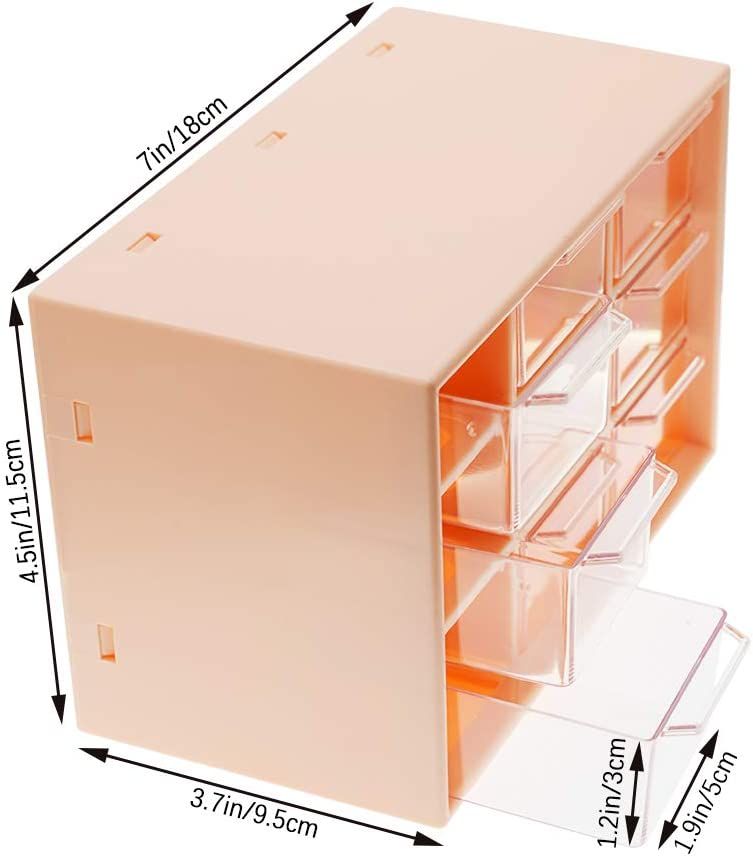 SITAKE Mini Plastic Drawer Organizer, Art Craft Organizers and Storage Used In Desk, Vanity in Home Or Office, 9 Removable Drawers for DIY Crafts, Art Supply, Office Supplies and Jewelry (Pink) added by Bethany Ribo