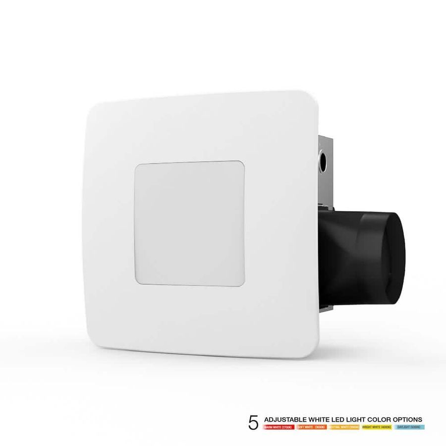 ReVent 80 CFM Ceiling/Wall Mount Easy Roomside Installation Bathroom/Bath Exhaust Fan with 5 Level LED Lighting, ENERGY STAR RVL80 - The Home Depot added by Rachael Igoe