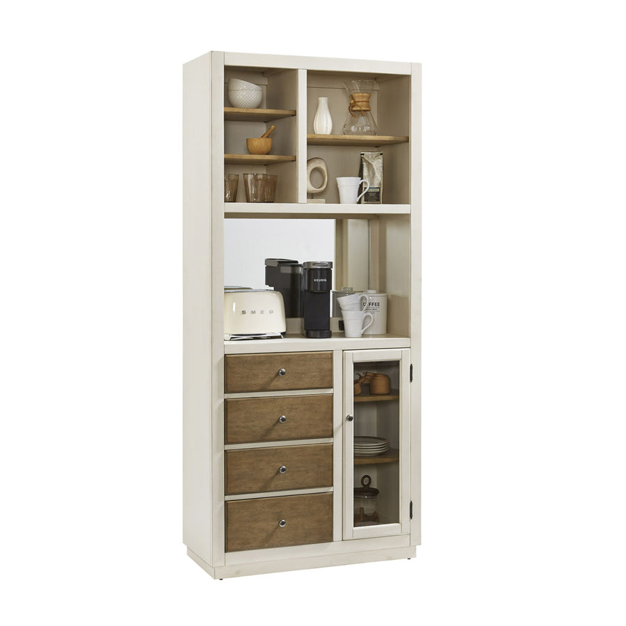 Pulaski - Four Drawer Coffee Bar with Shelves and Power Outlets - P021734 added by KATHERINE ECK