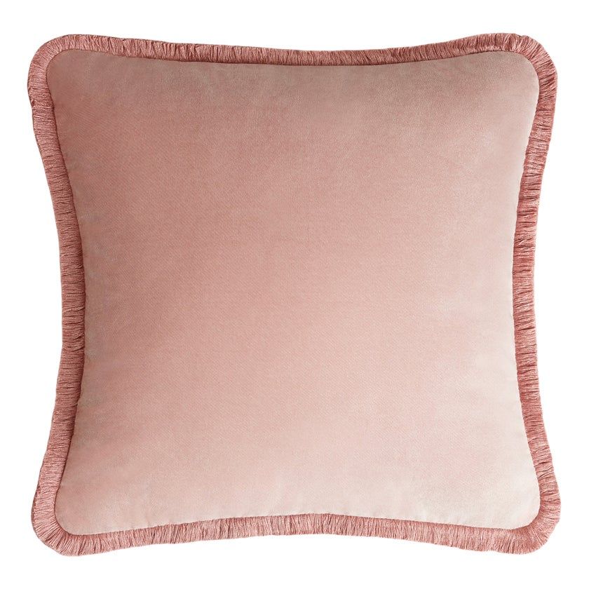 HAPPY PILLOW Pink with Pink Fringes by Lorenza Briola for LO DESIGN added by Alex Marie