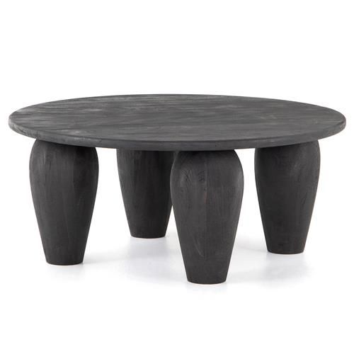 Amina Global Bazaar Black Reclaimed Wood Round Coffee Table added by Ashley Harrison