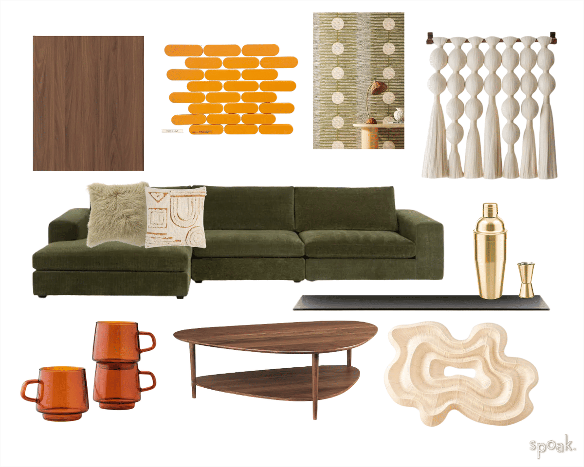 Green Living Room Inspiration designed by Sheri Johnson