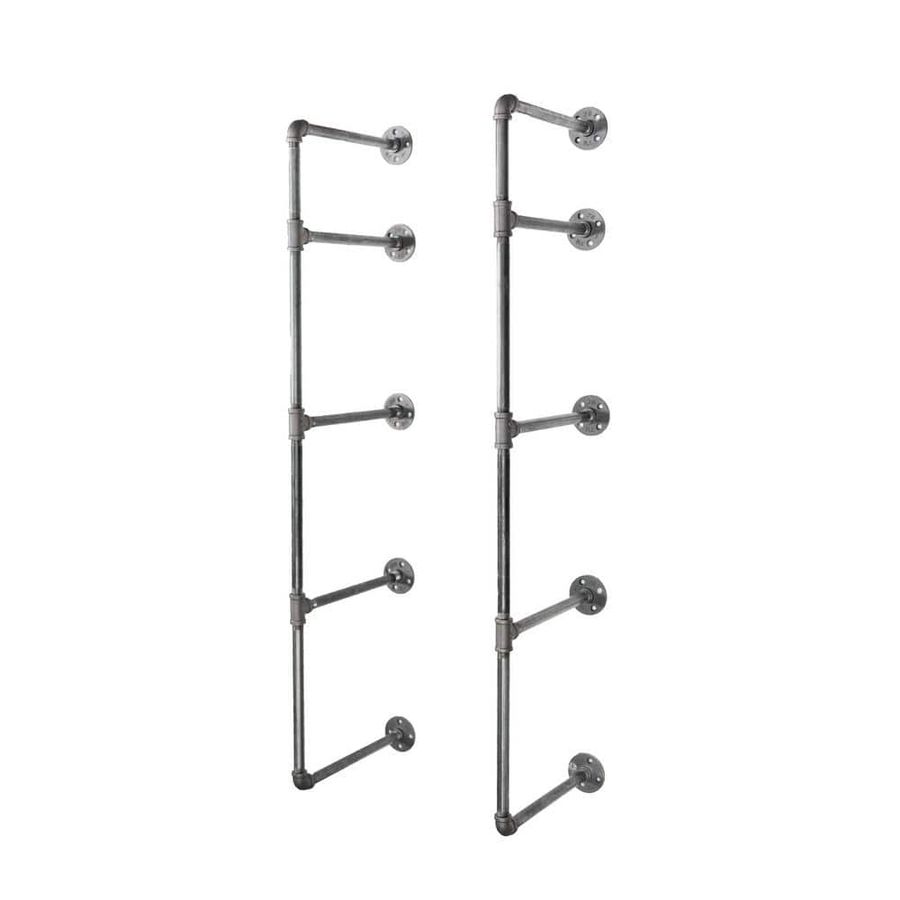 PIPE DECOR 1/2 in. Black Pipe 11.75 in. D x 48.5 in. H Wall Mounted 4-Tier Shelf Kit 365 PD4TIER - The Home Depot added by Erin Vernon