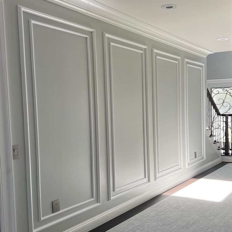 Wainscoting Cladding Kit - Easy to Install - Pre-Cut, Factory Primed Wall Moulding Pack Double Panel Design added by AhNest Design