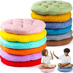 12 Pieces Floor Pillows Cushions Round Seat Pillows Seating 15 x 15 Inches Color Chair Cushions Floor Pillow Reading Cushion for Kids Adults Classroom Home Living Room School Playing Yoga Supplies added by Lael Clark