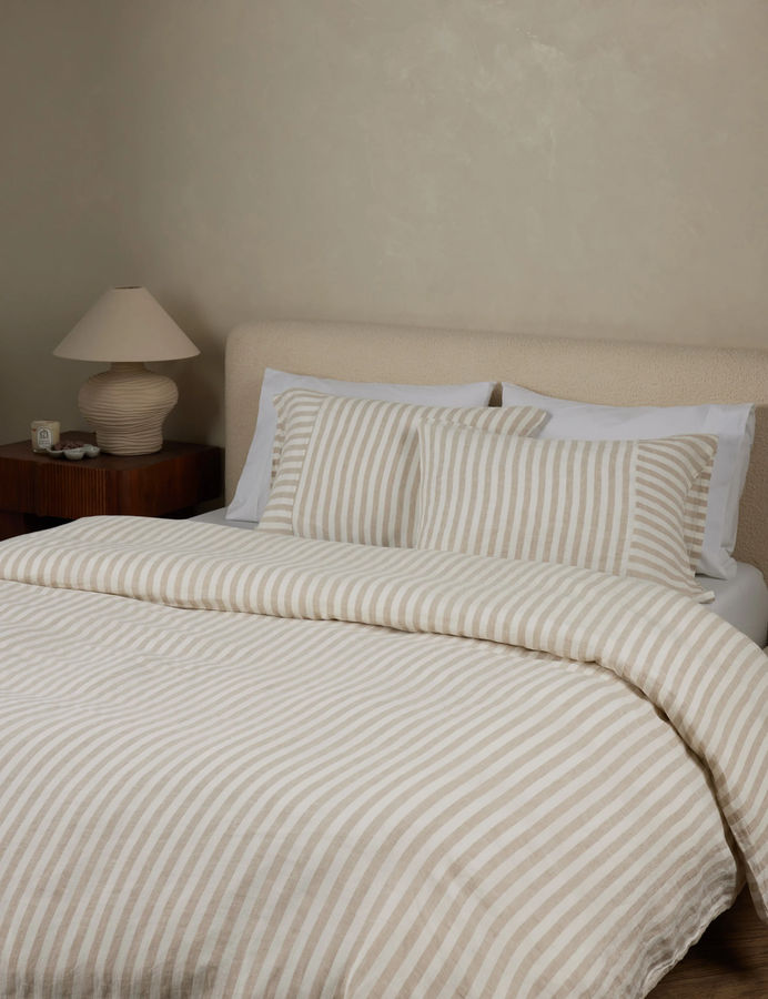Thayer Striped European Flax Linen® Duvet Cover added by Leslie De Avila