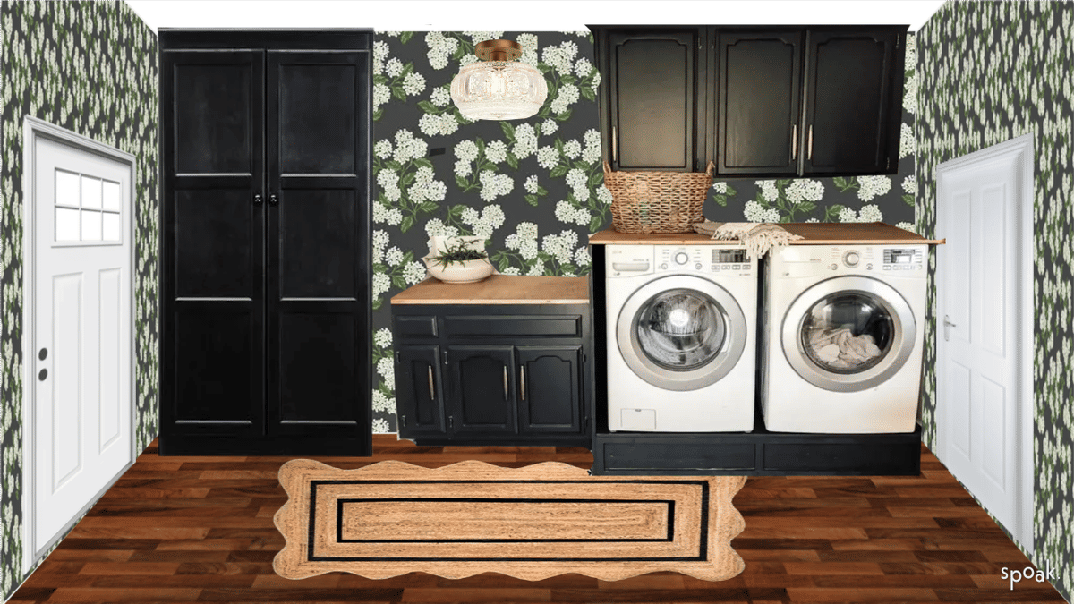 Black Laundry Room Inspo designed by Shawna Keeling