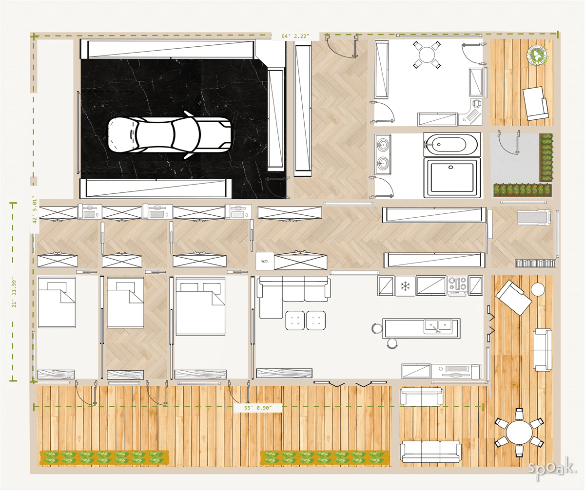 Single Story House Floor Plan designed by Erica Coleman