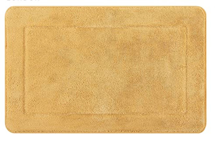 Lines (Olive Green) Bath Mat by summersunhomeart added by Natalia Rogers