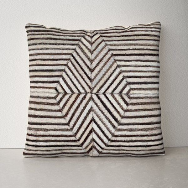 Coleridge Striped Leather/Suede Throw Pillow added by Tracy Parker