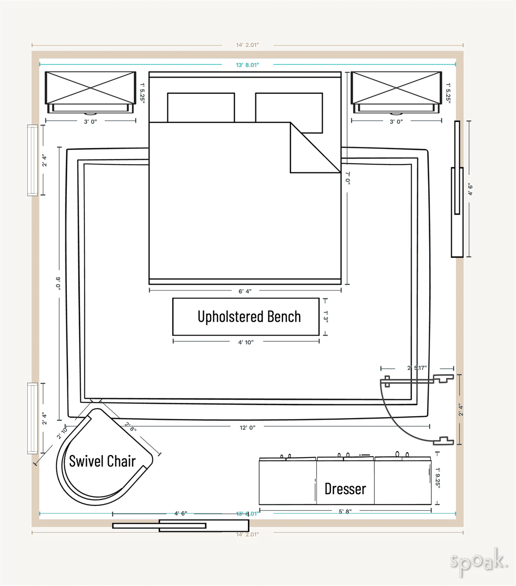 Bedroom Plan designed by Stefanie Friedland