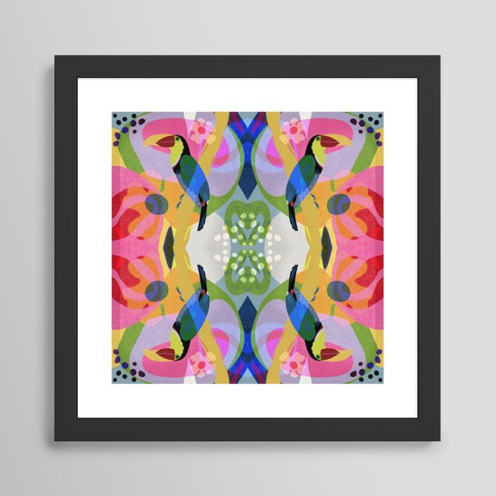 Tropical Toucan Pattern Framed Art Print by Sewzinski added by Christina Miller