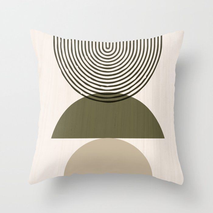 Olive Green Mid Century  Throw Pillow by michellekmcheung added by Dyneesha Bradley
