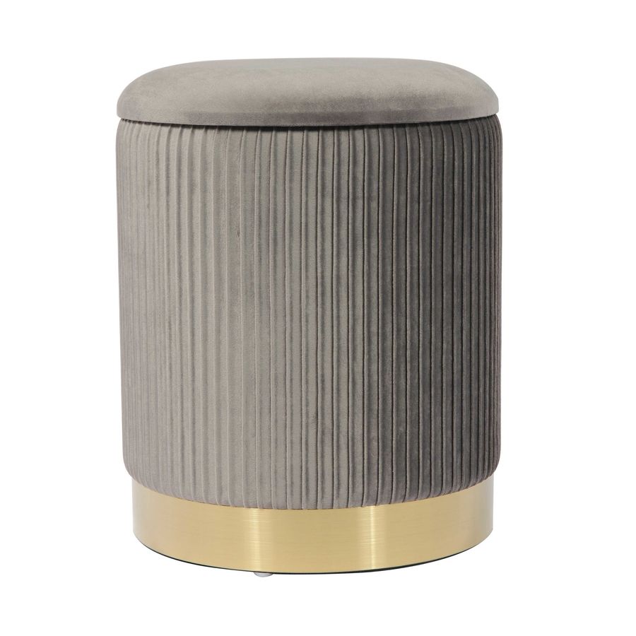 Zoe Grey Velvet Storage Ottoman - TOV Furniture added by Sunayna Ravula