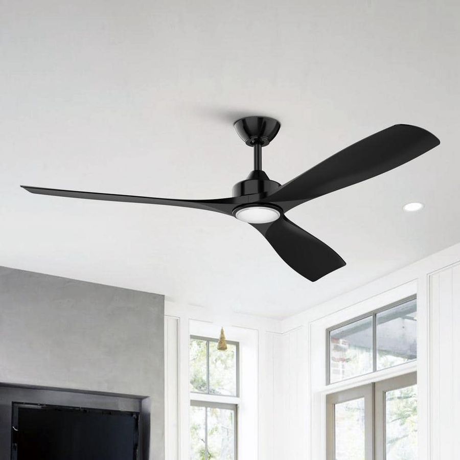 Parrot Uncle 60 in. Indoor Color Changing Integrated LED Matte Black Ceiling Fan with Light, Remote Control and 6-Speed DC Motor F8310BK110V - The Home Depot added by Stephanie Jones