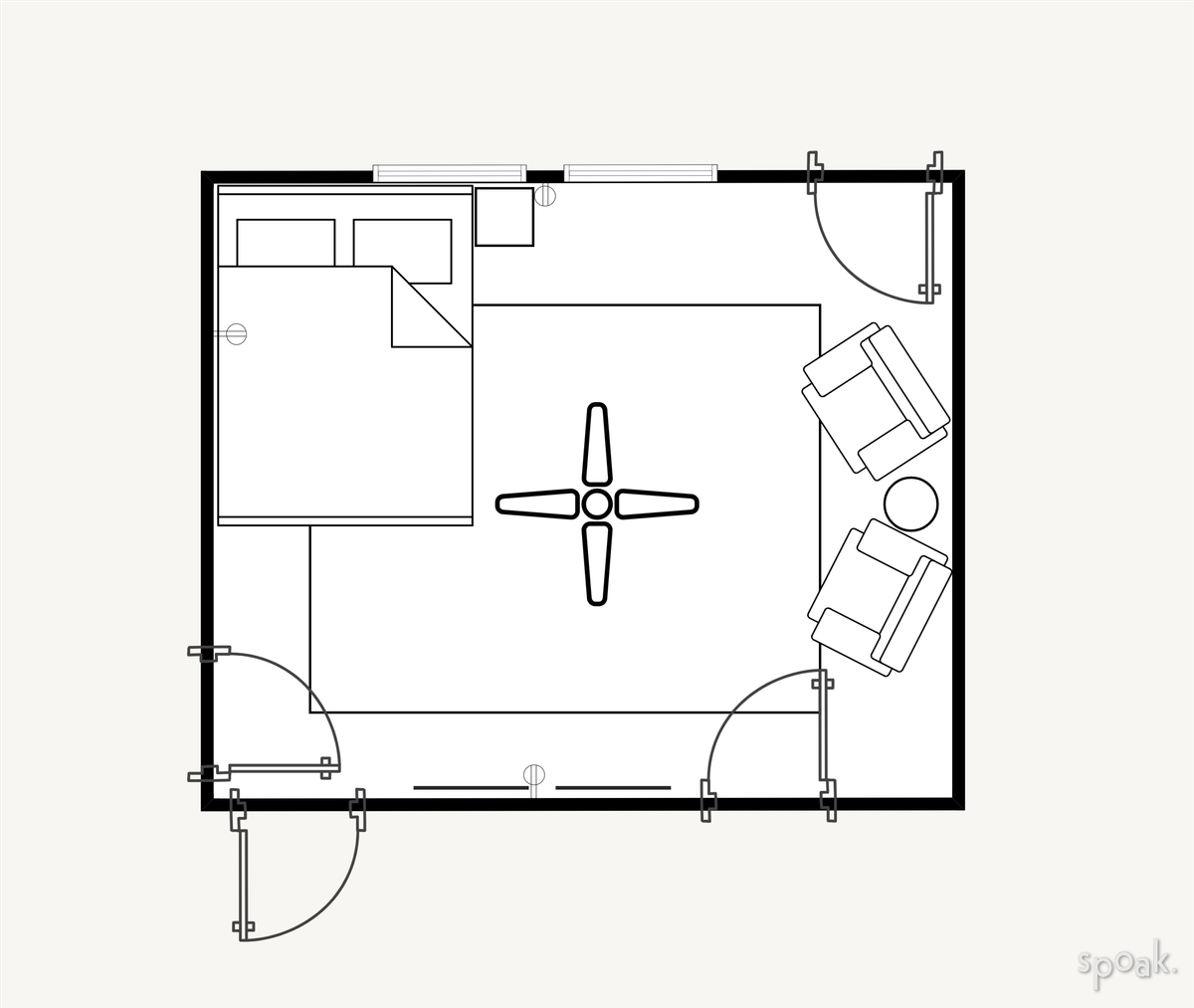 Guest Bedroom Floor Plan designed by Dinah Silva