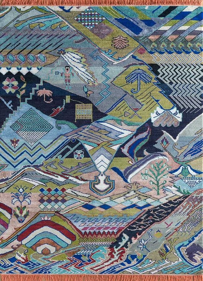 Artisan Originals Blue Hand Knotted Wool Rugs - Jaipur Rugs India added by Rebecca Hiremath