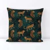 LEOPARD EXOTIC JUNGLE black small Square Throw Pillow Cover byhnldesigns added by Kelsey Velez