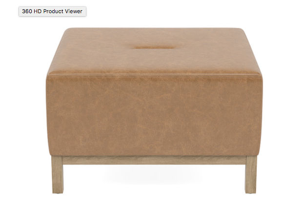 Niall Leather Wood Rail Coffee Table Ottoman added by Becca Riter