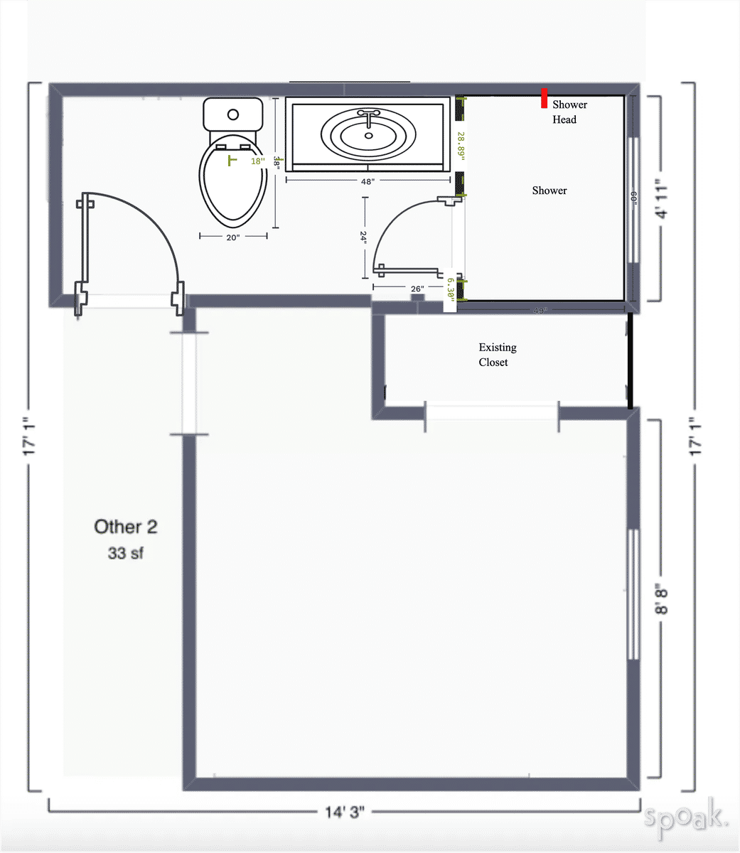 Bathroom Plan designed by Ashley Wells
