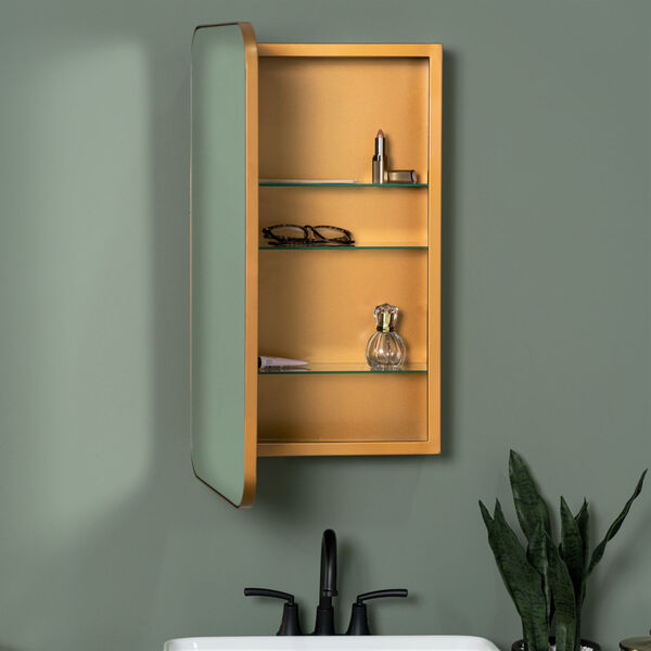 Hadley Gold Surface Medicine Cabinet with Adjustable Shelves added by Spoak Member