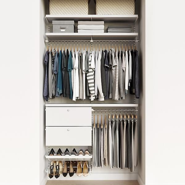 Elfa Decor 4' White & White Reach-In Drawer Front Closet added by Spoak Member