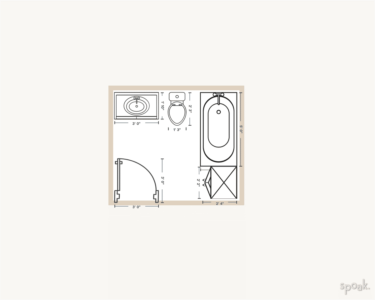 Square Bathroom Floor Plan designed by kelley mayo
