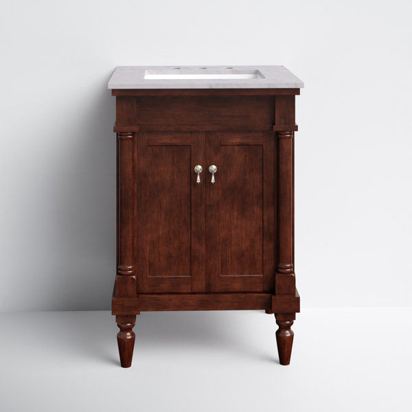 Uriah 24'' Free-standing Single Bathroom Vanity with Marble Vanity Top added by Rescued Room Design