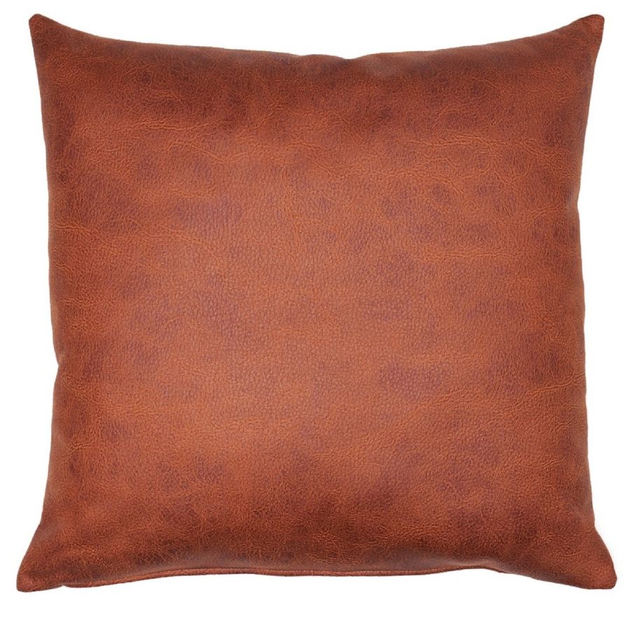 Burnt Orange Faux Leather Decorative Cushion added by Kelsey Velez