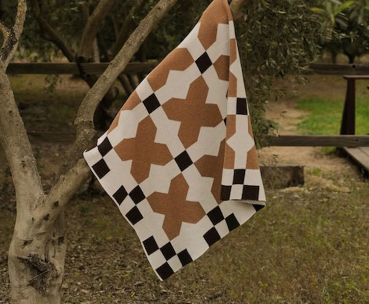 Bien Mal "Café con Leche" - Throw Blanket. Horse design throw blanket. Designed in LA added by Nichole Hill
