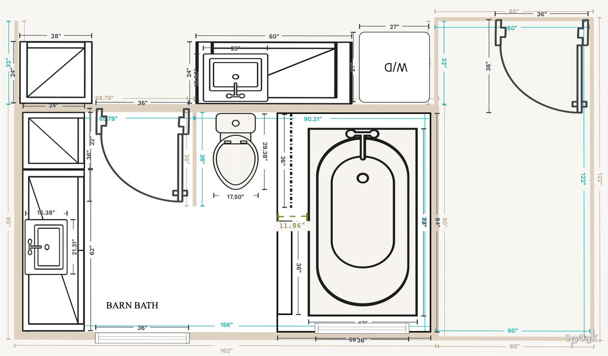 Bathroom Floor Plan designed by Tom Smith