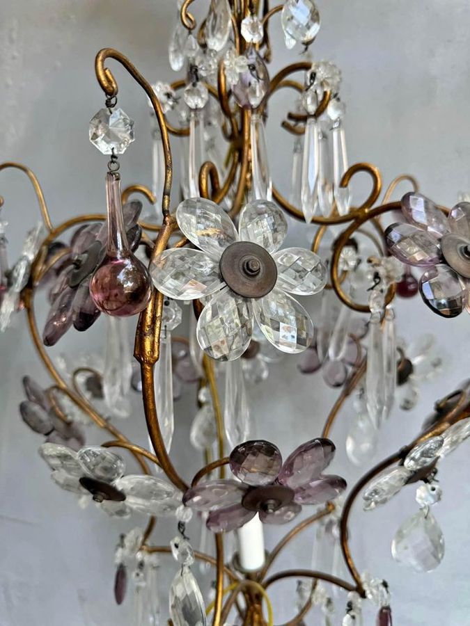 Vintage Italian mid century crystal column chandelier added by Caitlin Ackerman