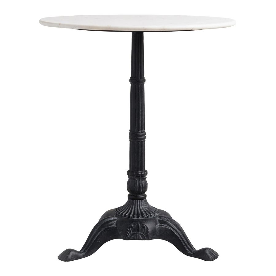 Round White Marble and Black Metal Bistro Accent Table - World Market added by Daniela Araya