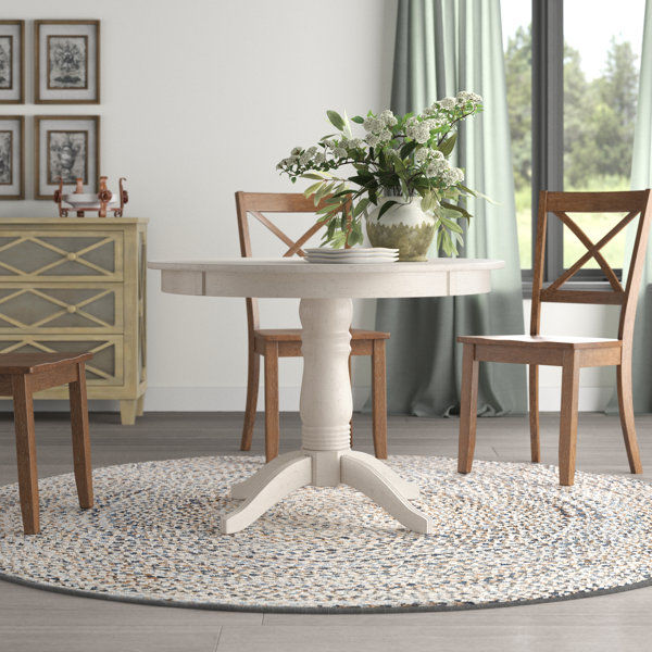 Ailet 42" Rubberwood Solid Wood Pedestal Dining Table added by Madeline Wood