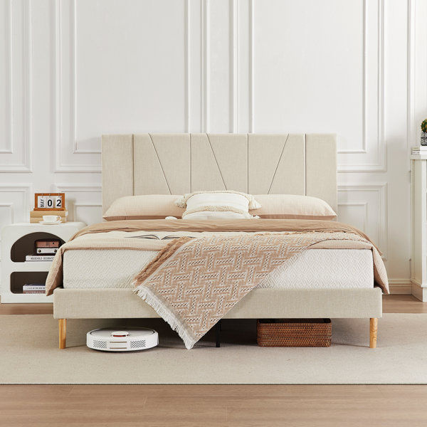 Jadel Upholstered Platform Bed Frame with Complete Headboard added by Shaylie McCloud