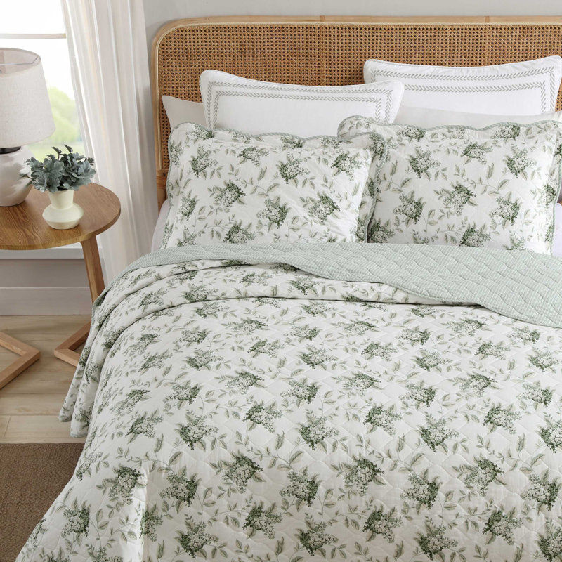 Laura Ashley Portland Floral Cotton Reversible Green Quilt Set added by Karina Bumatay