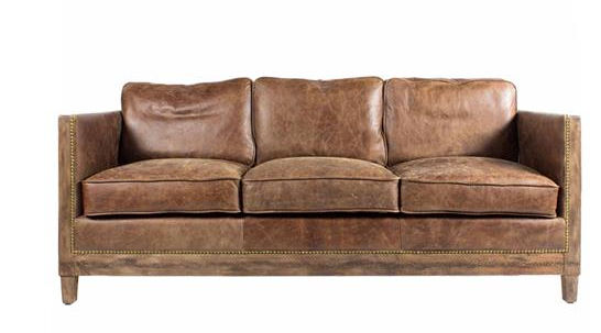 Marquis Rustic Lodge Brown Upholstered Leather Nailhead Trim Wood Sofa - 72"W added by Jessica Ashley