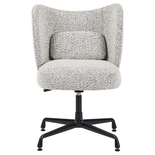 Anneli Modern Grey Performance Boucle Black Aluminum Swivel Office Chair added by marilyn levy