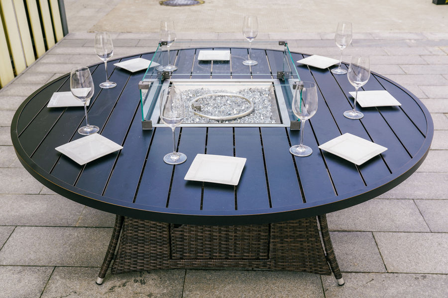 Bayou Breeze Juliana Patio Aluminum Propane Fire Pit Table | Wayfair added by Erica Ramon