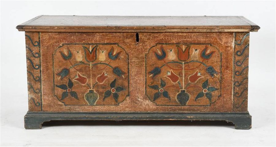 Pennsylvania Painted Tulip Poplar Blanket Chest (#0269) on Nov 20, 2022 | Locati, LLC in PA added by Nora Abramov