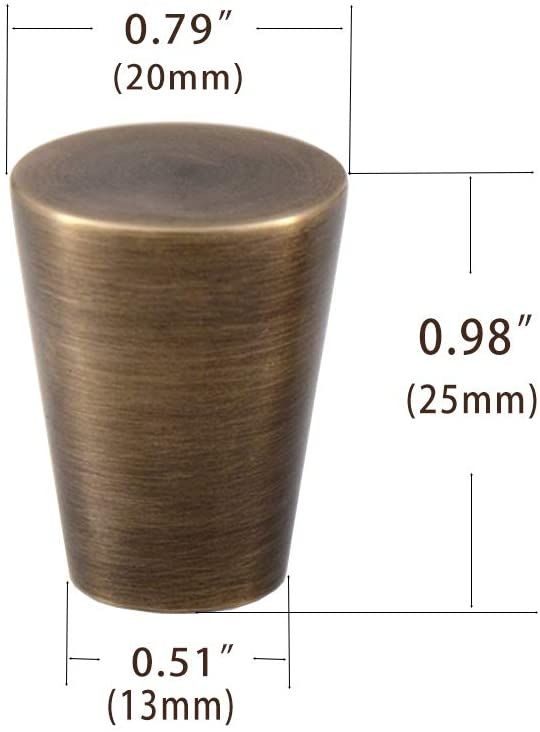 RZDEAL 4Pcs 0.79"x0.98" Antique Bronze Knobs Solid Brass Mid Century Drawer Knobs Vintage Cone Cabinet Knobs Shoe Book Drawer Knob Handle (Bronze) added by Erin Gruber