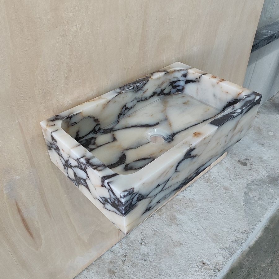 Calacatta Stone Viola Floating Vanity Sink, Small Marble Sink, Mini Floating Sink, Tiny Marble Sink, Powder Room Sink, Small Wall Mount Sink - Etsy added by Rochelle Bloom