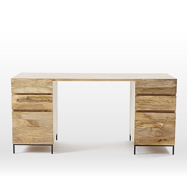 Industrial Modular Desk w/ 2 File Cabinets (64")  64"w x 24"d x 30"h. added by Jessica Lim