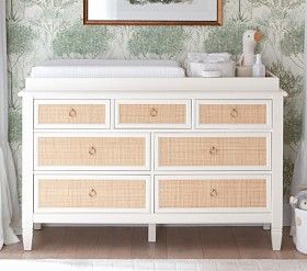 Ava Regency Caned 7-Drawer Dresser & Topper (56w x 19d") added by Laurel Browning