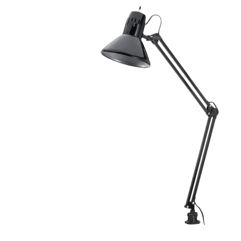 Alera ALELMP702B 6.75 in. W x 20 in. D x 28 in. H Adjustable Clamp-On Architect Lamp - Black added by Jacqueline Ting