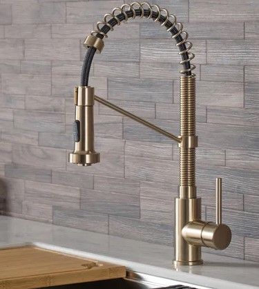 Kraus Bolden Pull Down Single Handle Kitchen Faucet with Handles | Wayfair added by Sandy Schargel Interiors