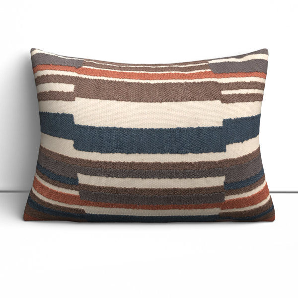 Minnah Embroidered Cotton Lumbar Throw Pillow added by KH Design Concepts
